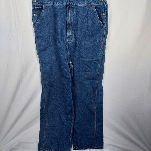Lincoln Outfitters Denim Overalls Men’s 42x30 Blue Jean Bib Workwear 100% Cotton - Picture 6 of 14